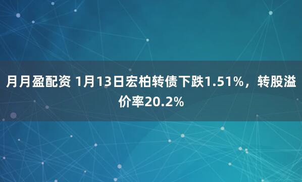 月月盈配资 1月13日宏柏转债下跌1.51%，转股溢价率20.2%